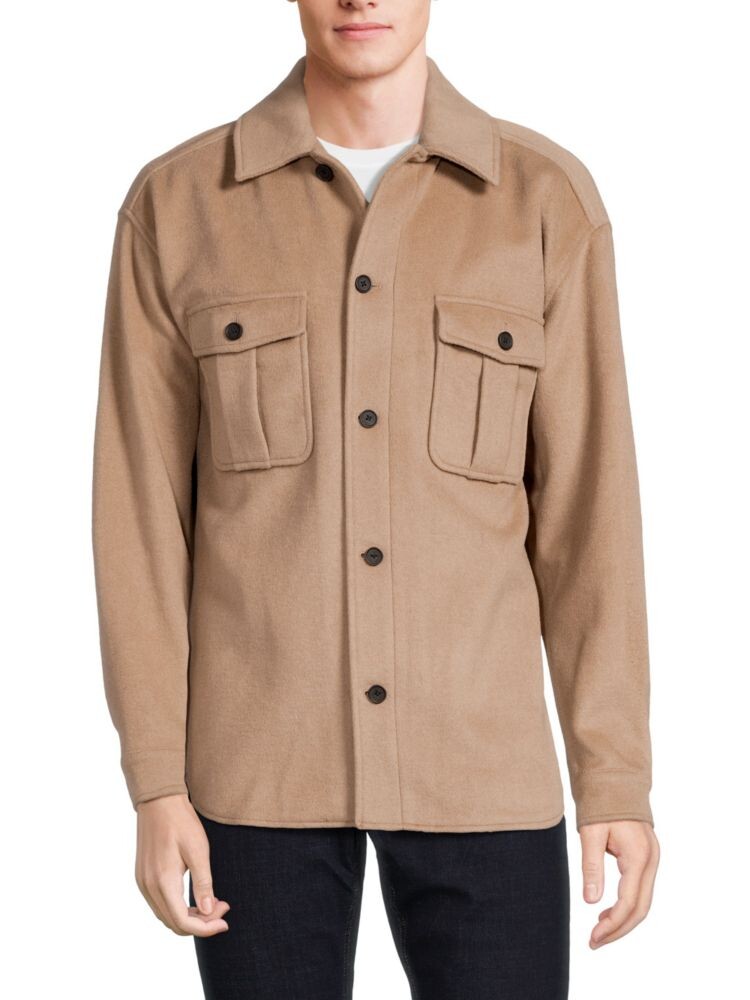 

Куртка-рубашка Liam из смесовой шерсти Reiss, цвет Camel