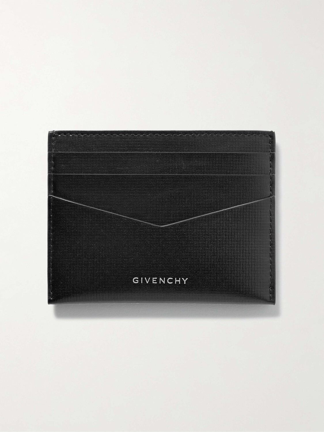 

Картхолдер из фактурной кожи с аппликацией логотипа GIVENCHY, черный