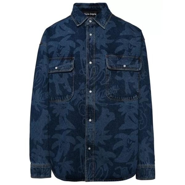 

Джинсы blue cotton shirt Palm Angels, синий