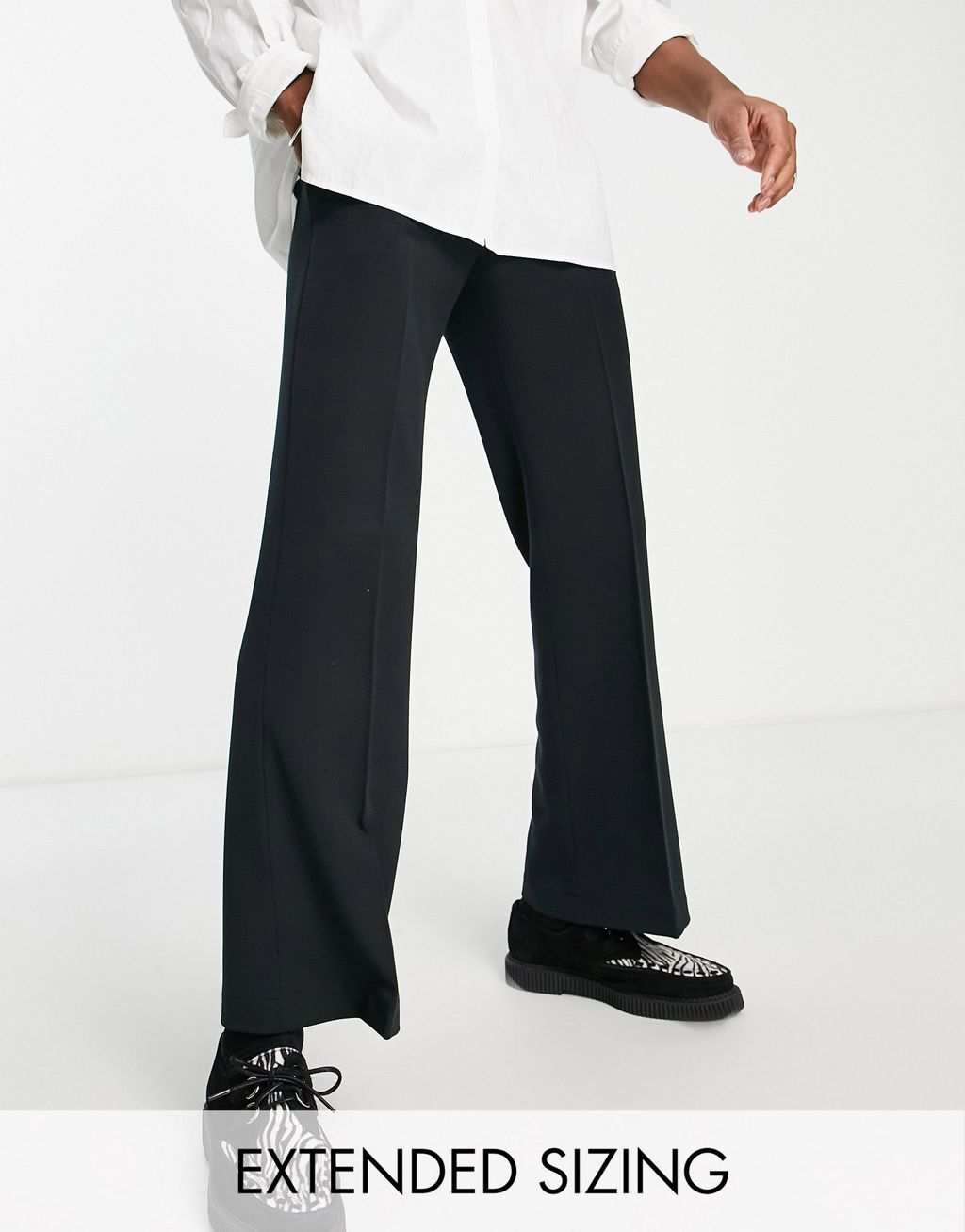 

Черные расклешенные брюки ASOS DESIGN, Черный