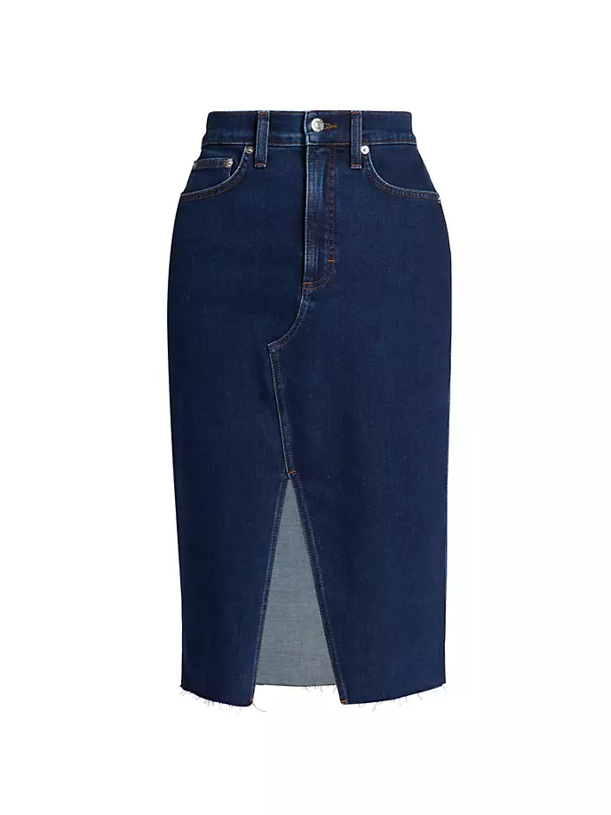 

Джинсовая юбка длиной до колена Breves Veronica Beard, цвет washed oxford
