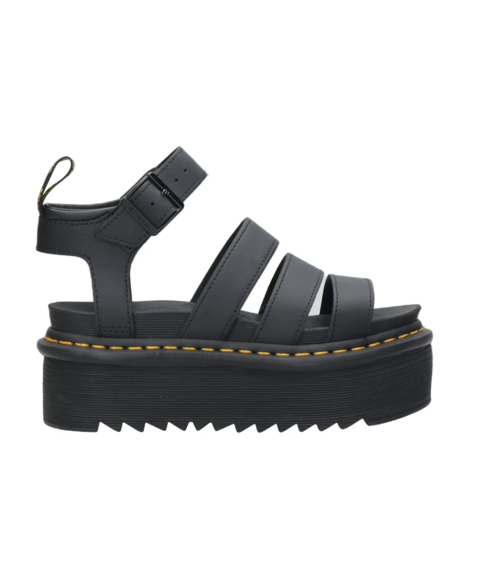 

Кожаные сандалии на плоской подошве с ремешком на щиколотке Dr. Martens, черный