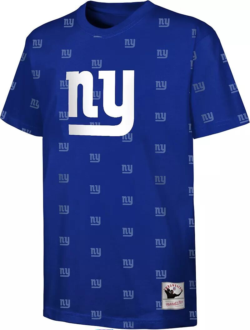 

Синяя футболка со сплошным принтом Mitchell & Ness Youth New York Giants