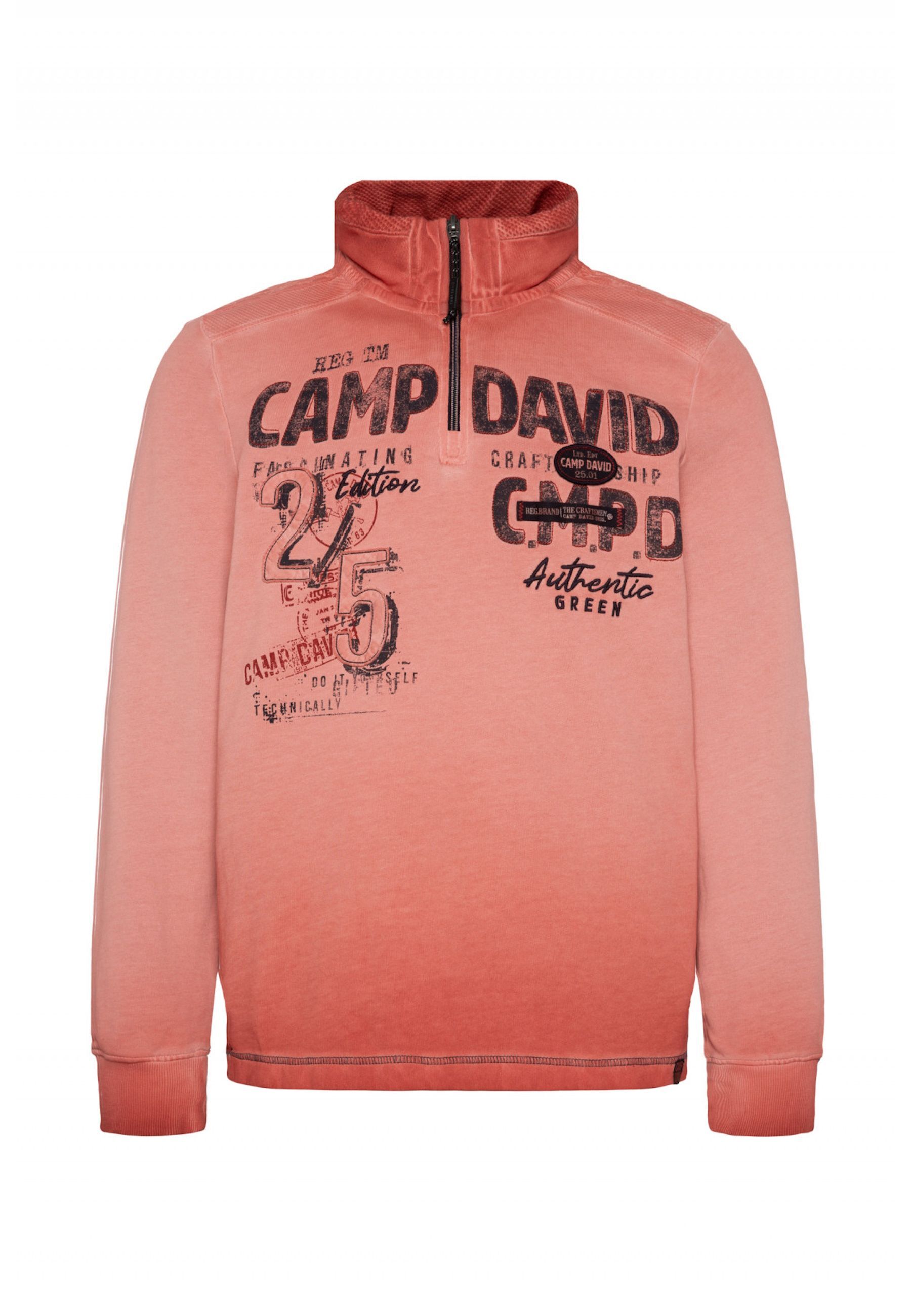 Толстовка CAMP DAVID 'The Craftsmen', красный зажим грудной turbochest camp красный