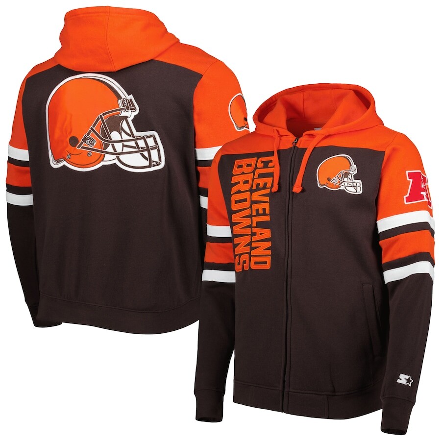 

Толстовка на молнии Starter Cleveland Browns, коричневый