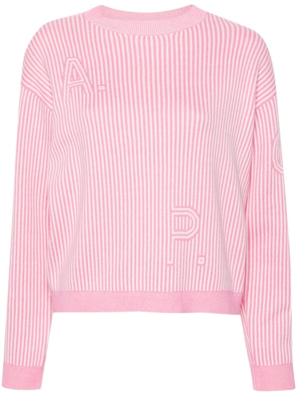 

A.P.C. полосатый джемпер с жаккардовым логотипом, розовый