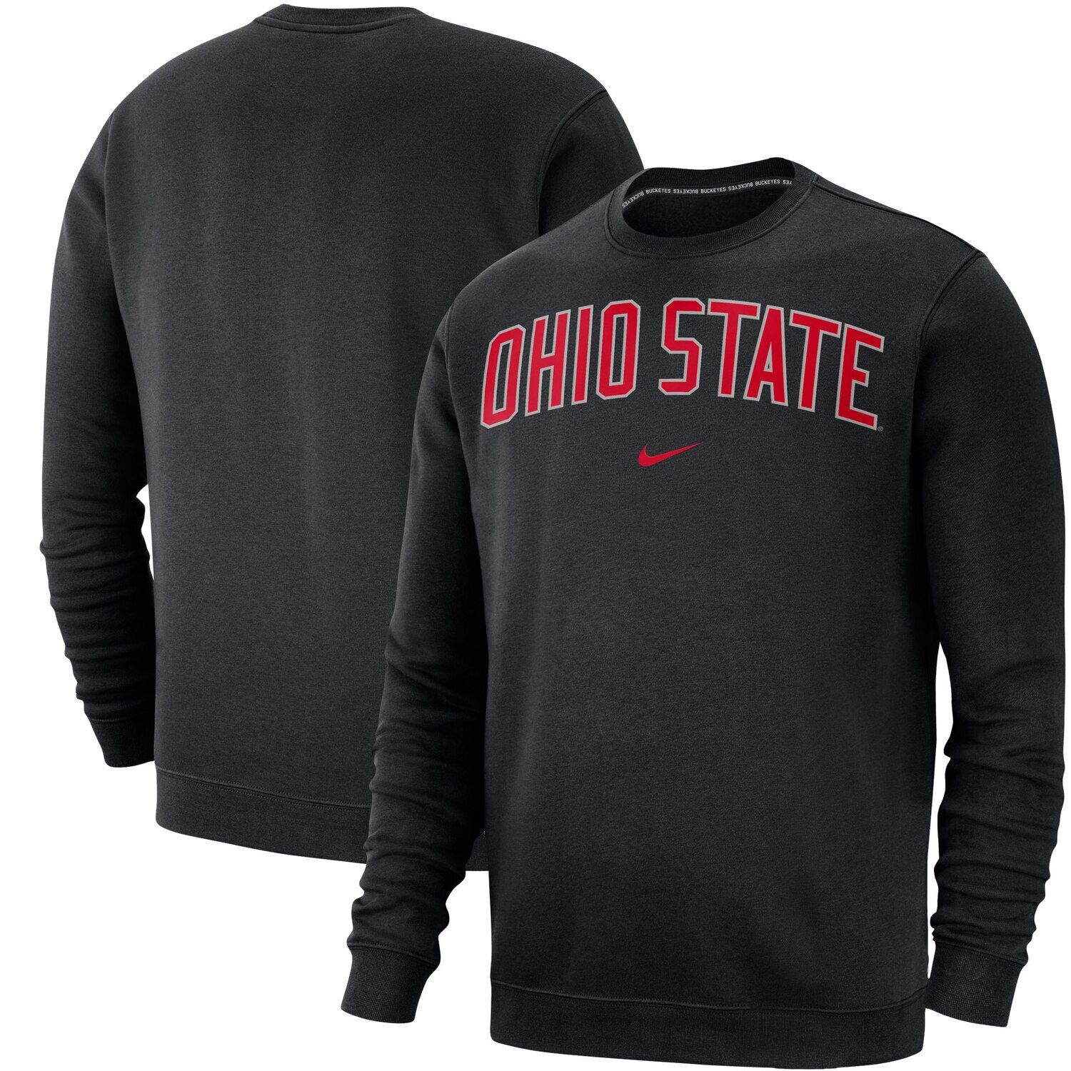 

Мужской черный флисовый свитшот Ohio State Buckeyes Club Nike