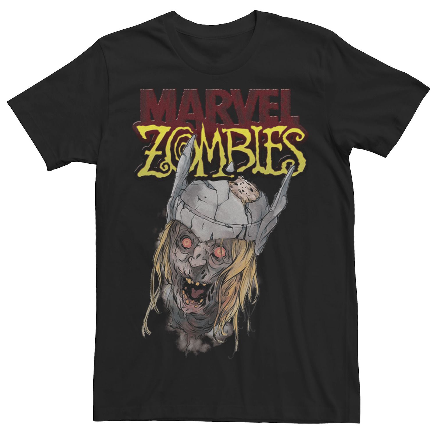 

Мужская футболка с рисунком Zombies Thor Zombie Head Marvel, черный