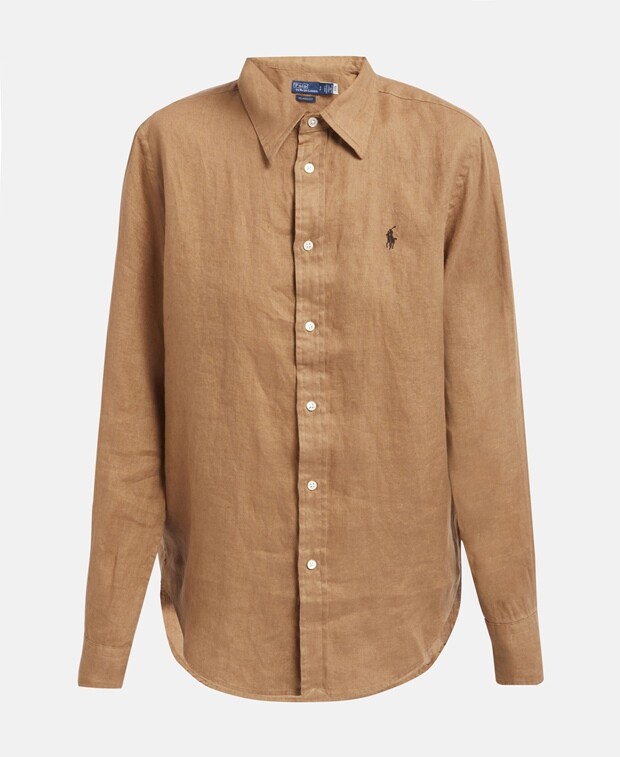 

Льняная блузка Polo Ralph Lauren, коричневый