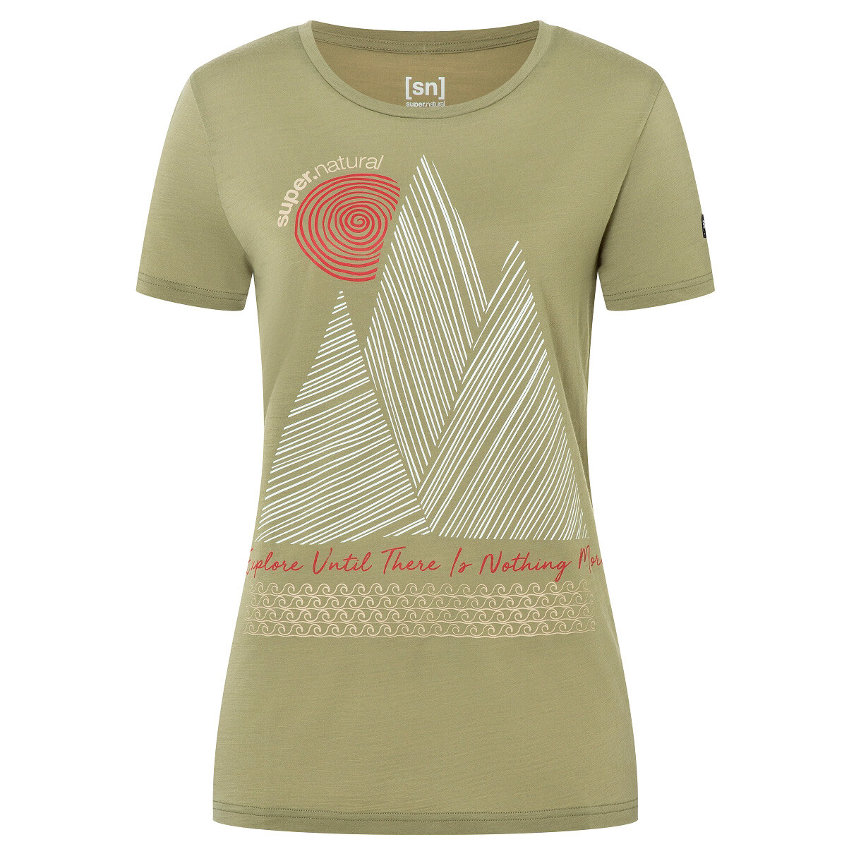 

Рубашка из мериноса Super Natural Women's Étretat Cliffs Tee, цвет Aloe/Various