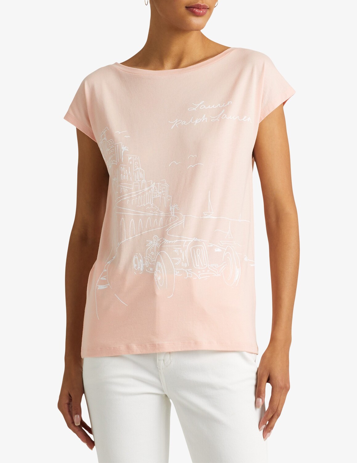 

Футболка из модала Lauren Ralph Lauren, розовый