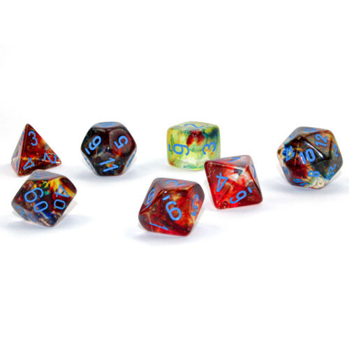 

Аксессуары Chessex Chessex Dice Set: Nebula Luminary - Primary w/Blue (7)