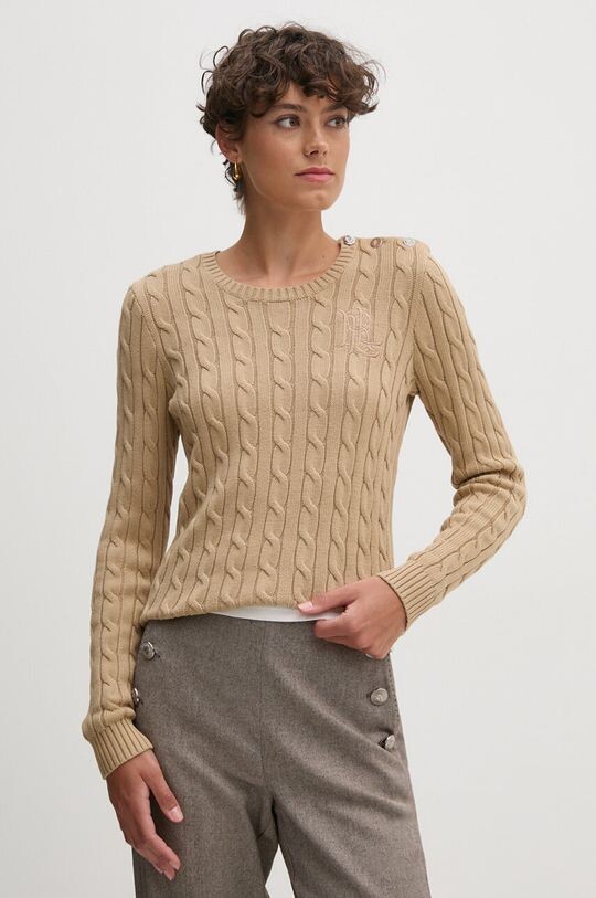 

Хлопковый свитер Lauren Ralph Lauren, бежевый