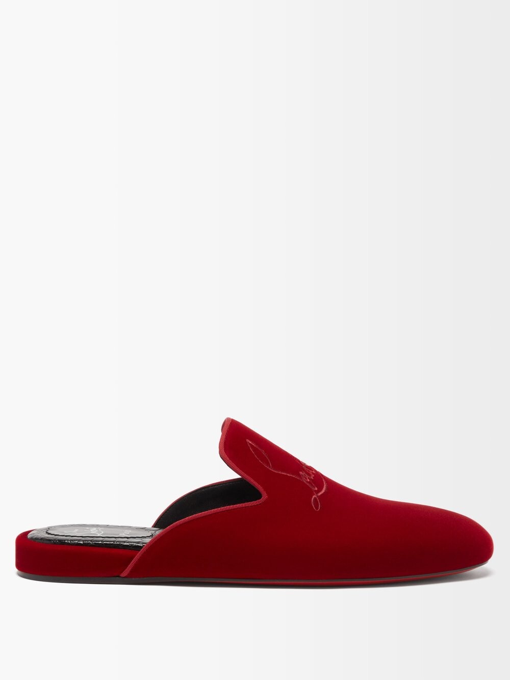 

Бархатные тапочки coolito Christian Louboutin, красный