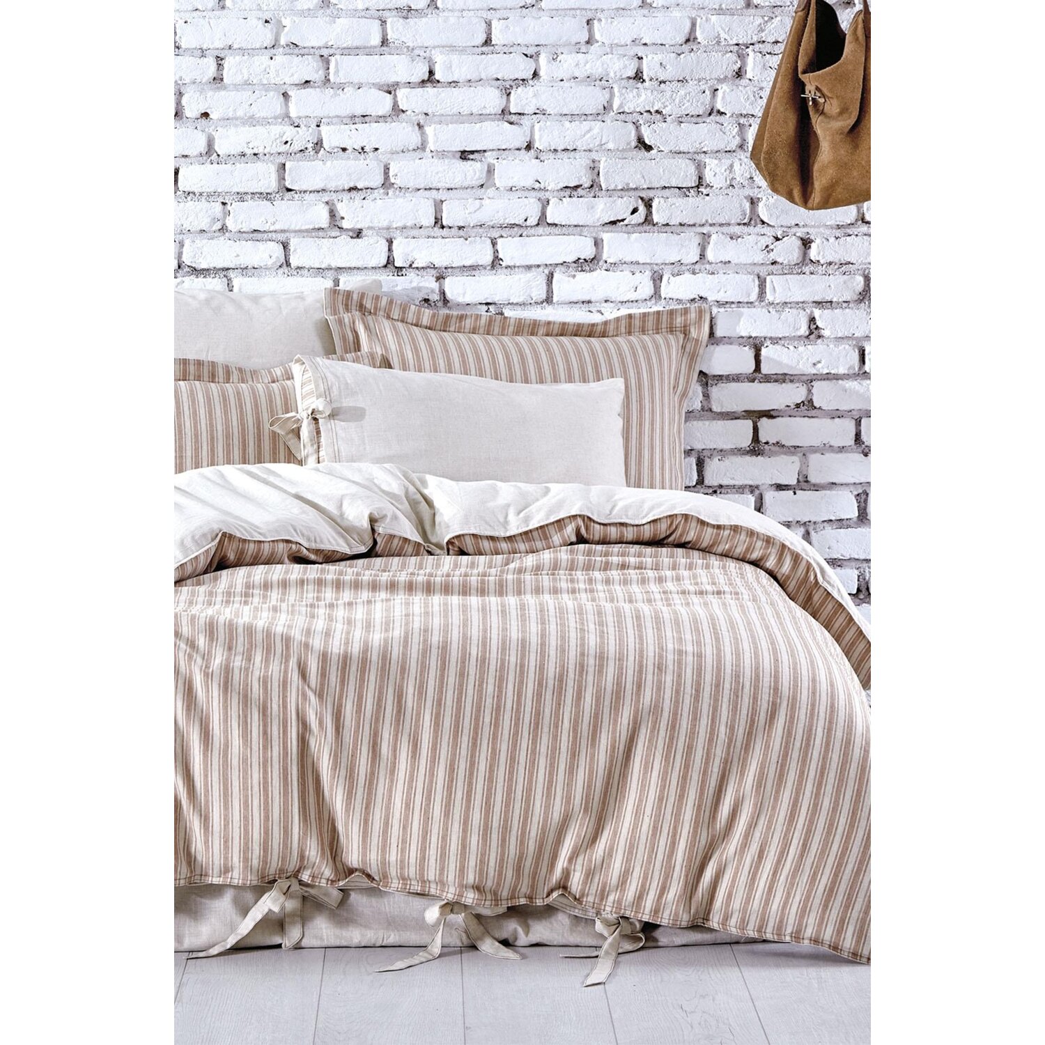 Экокотон Ala King Size Комплект постельного белья из 100% органического хлопка и льна Terra 240X220 см
