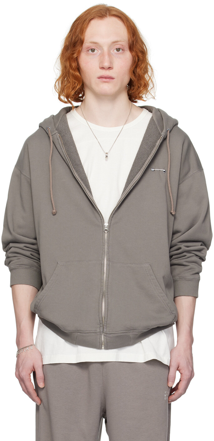 

Серо-коричневая толстовка с булавкой Mm6 Maison Margiela, цвет Taupe