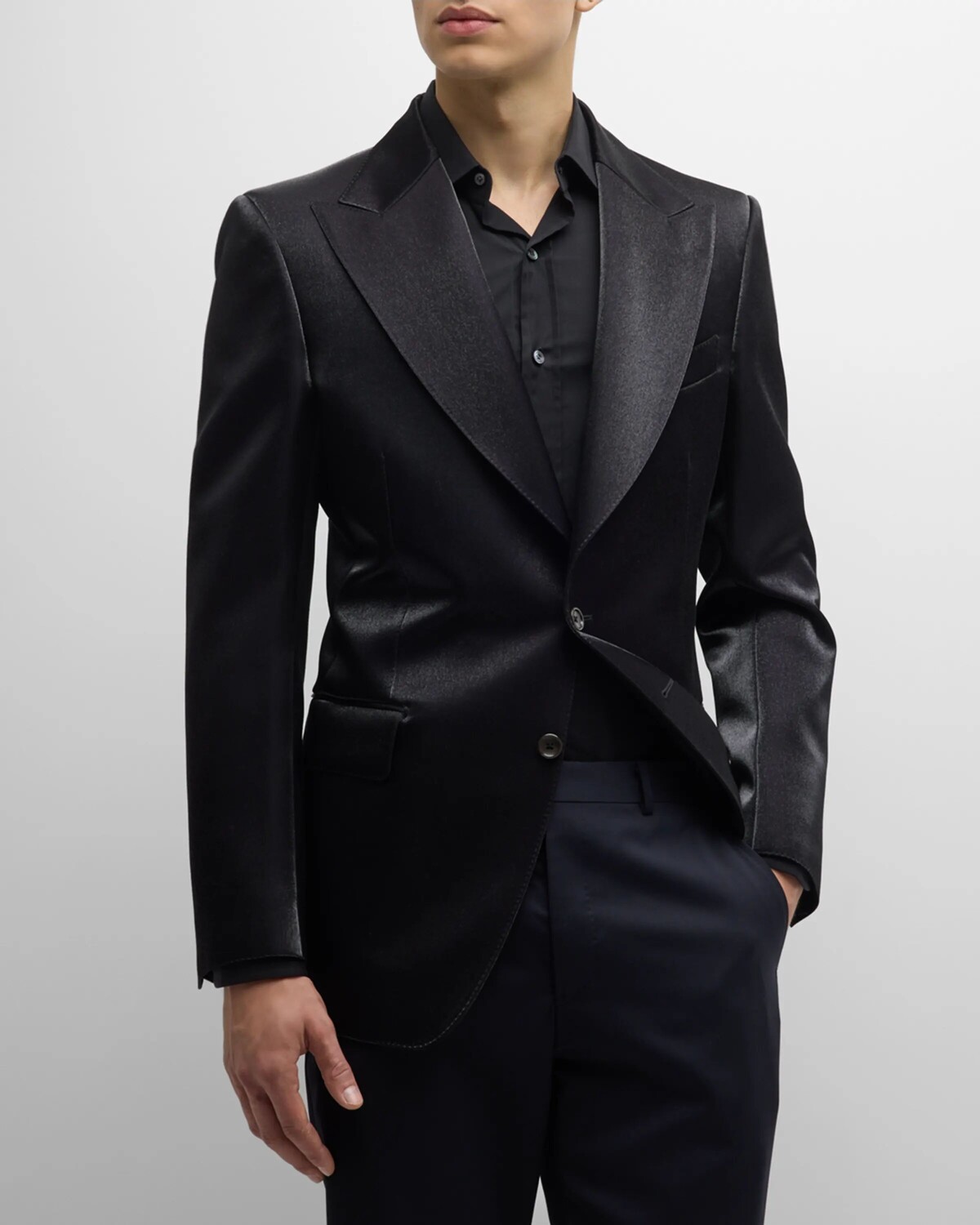 

Мужская смокинг Atticus с витым люрексом TOM FORD, цвет Black