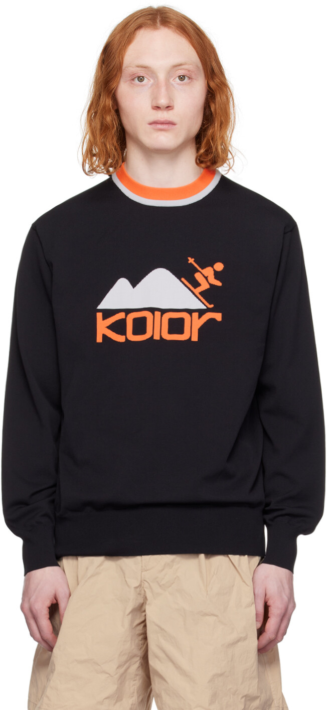 

Черный свитшот с интарсией Kolor