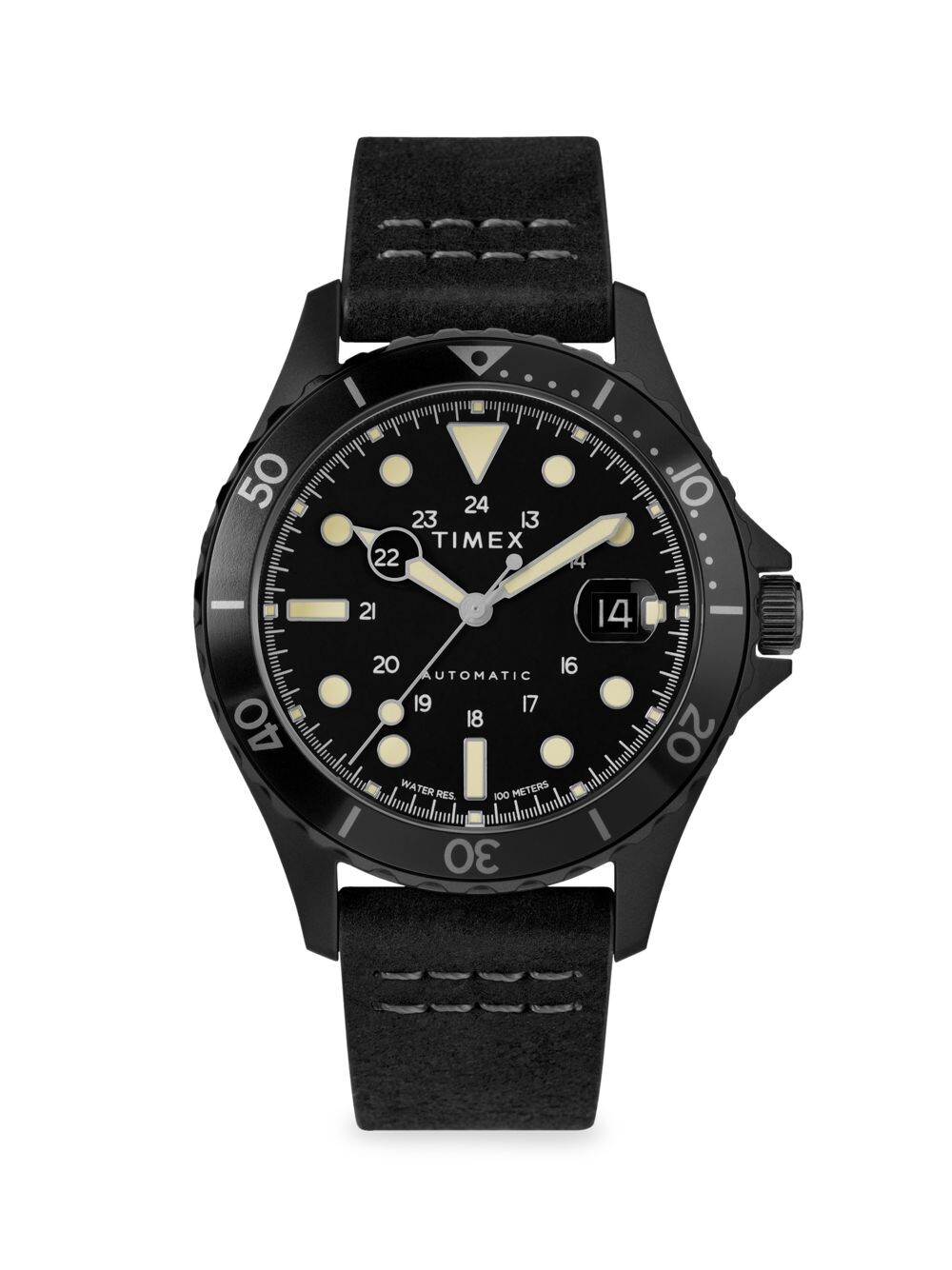 

Часы Navi XL с автоматическим кожаным ремешком Timex, черный