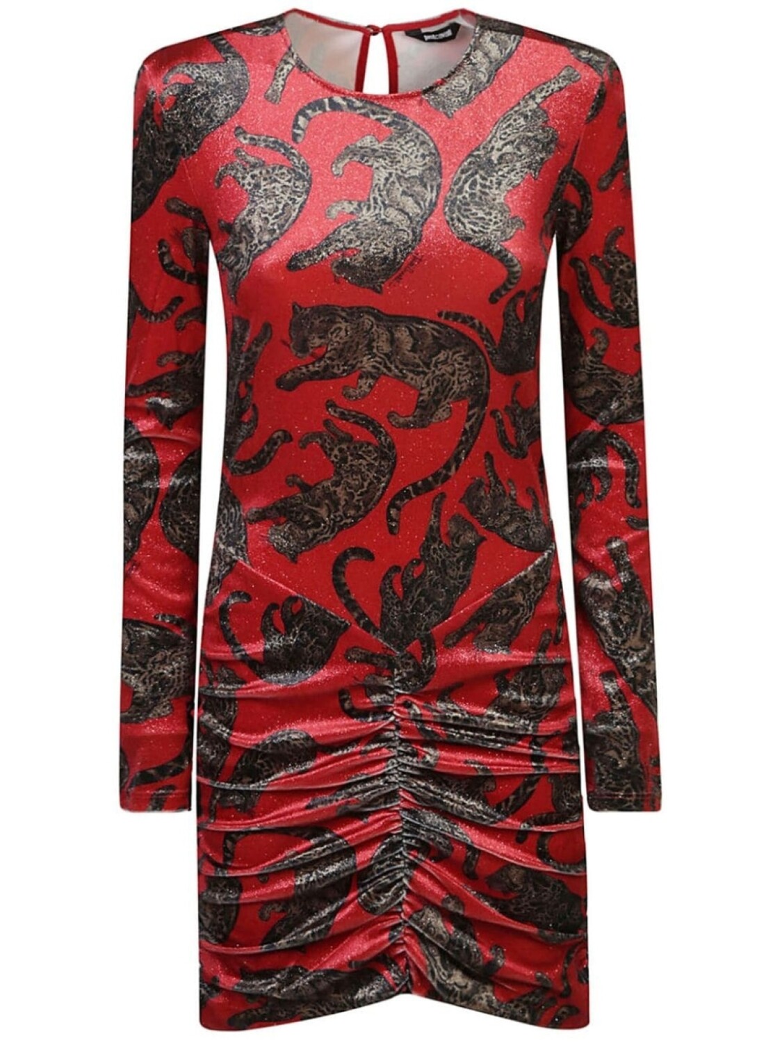

Just Cavalli бархатное платье с тигровым принтом, красный
