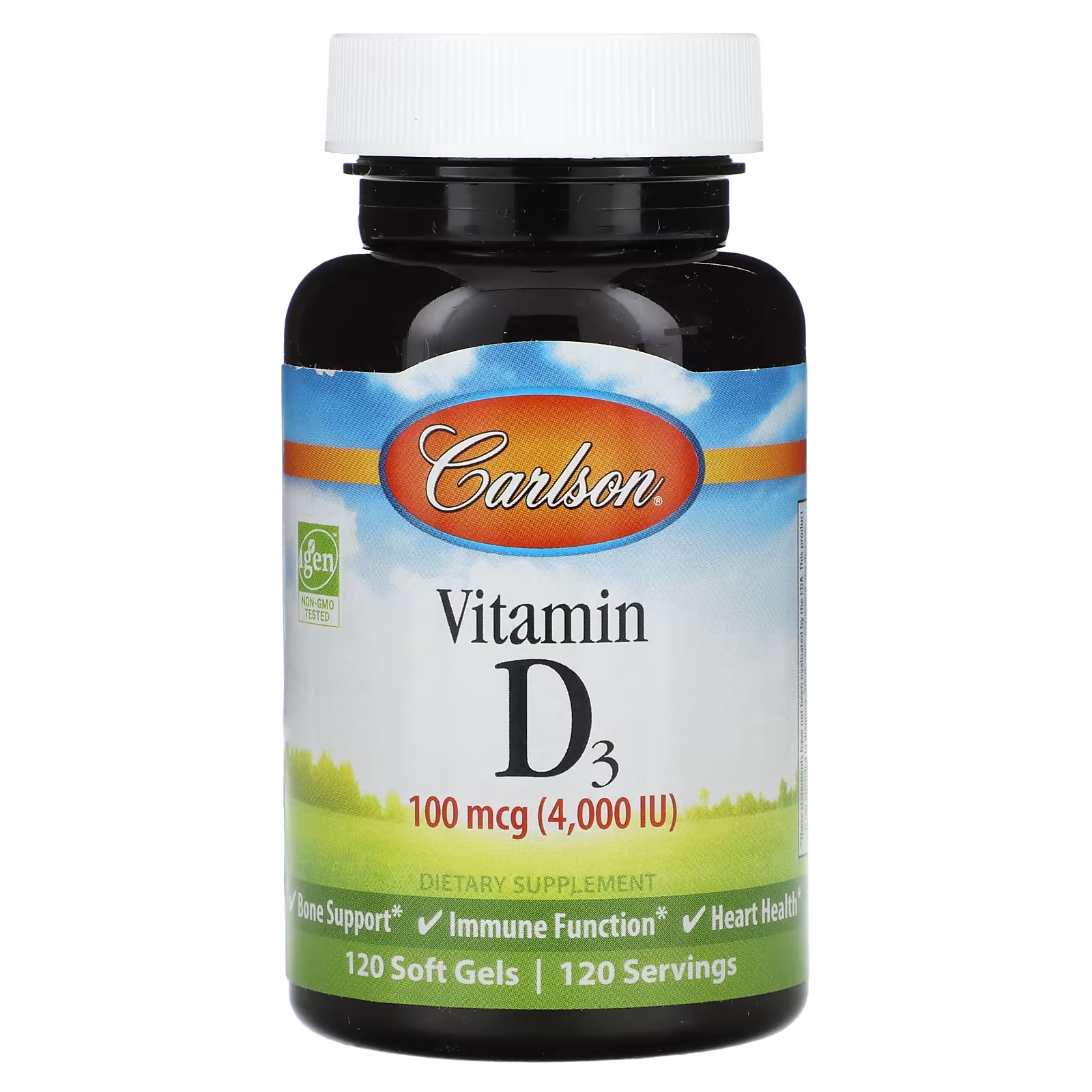 Carlson Витамин D3 100 мкг (4000 МЕ) 120 мягких таблеток витамин d3 250 мкг 10 000 ме carlson 120 мягких капсул