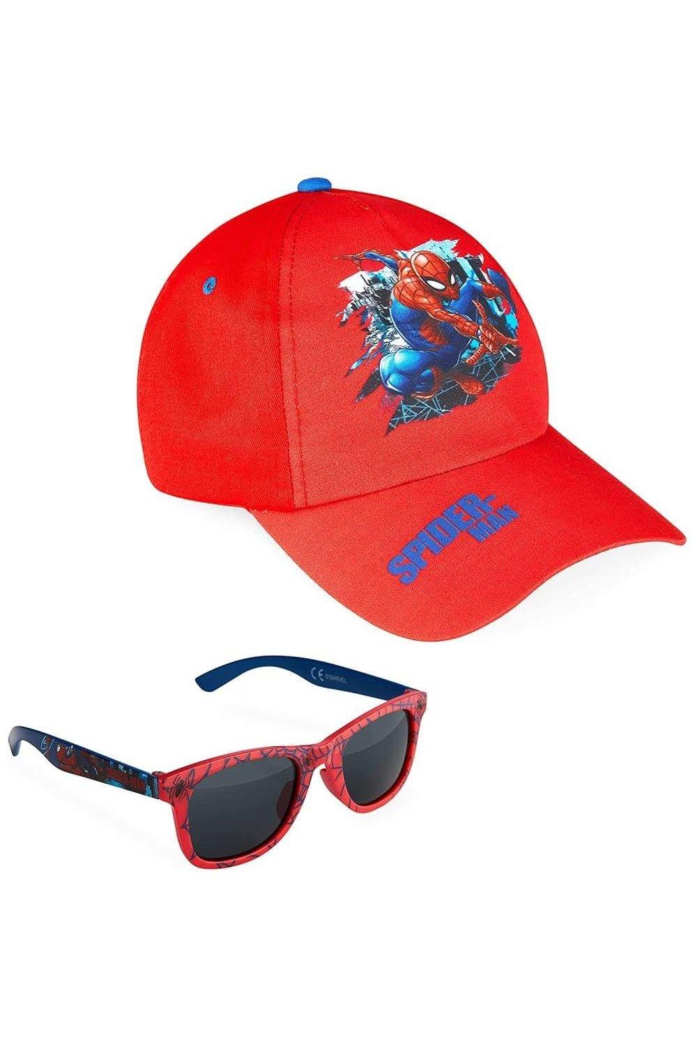 Человек-паук в красной кепке и солнцезащитных очках Marvel, красный