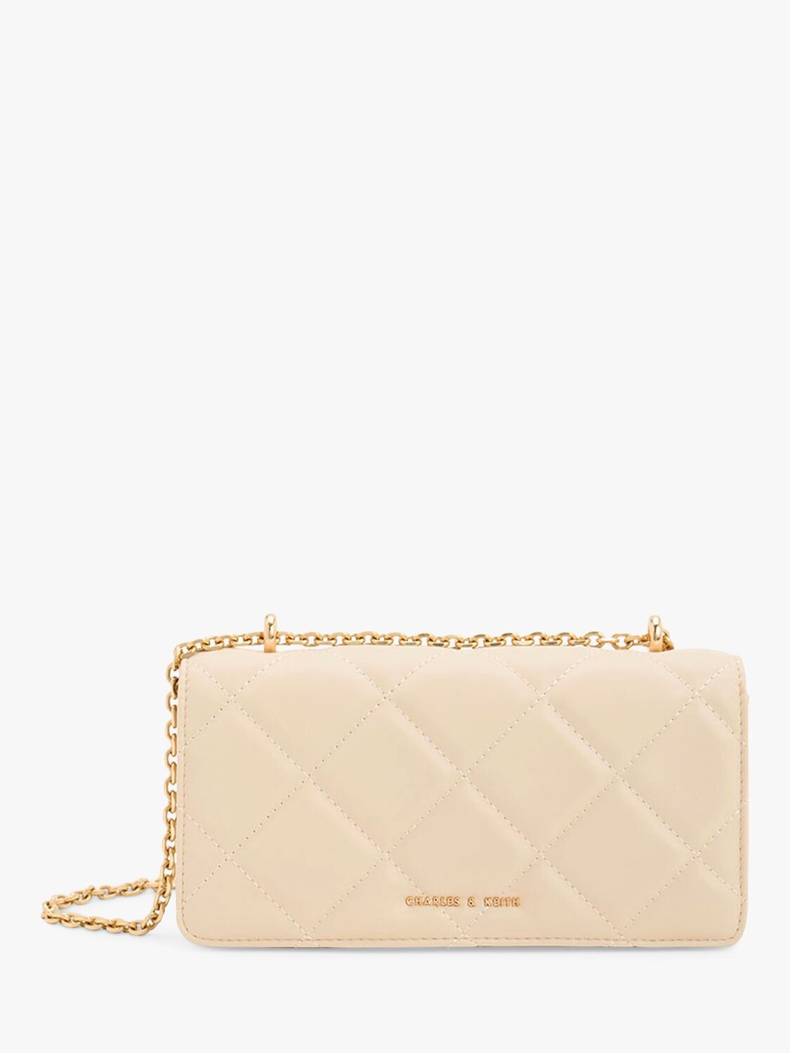 

Стеганая сумка через плечо Paffuto с ремешком-цепочкой CHARLES & KEITH, бежевый
