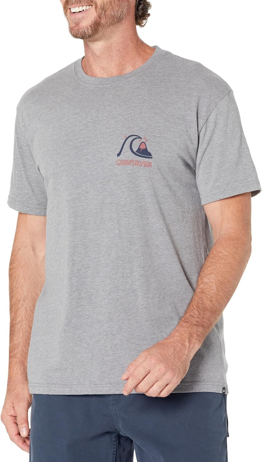 

Футболка с короткими рукавами и круглой спинкой Quiksilver, цвет Medium Grey Heather