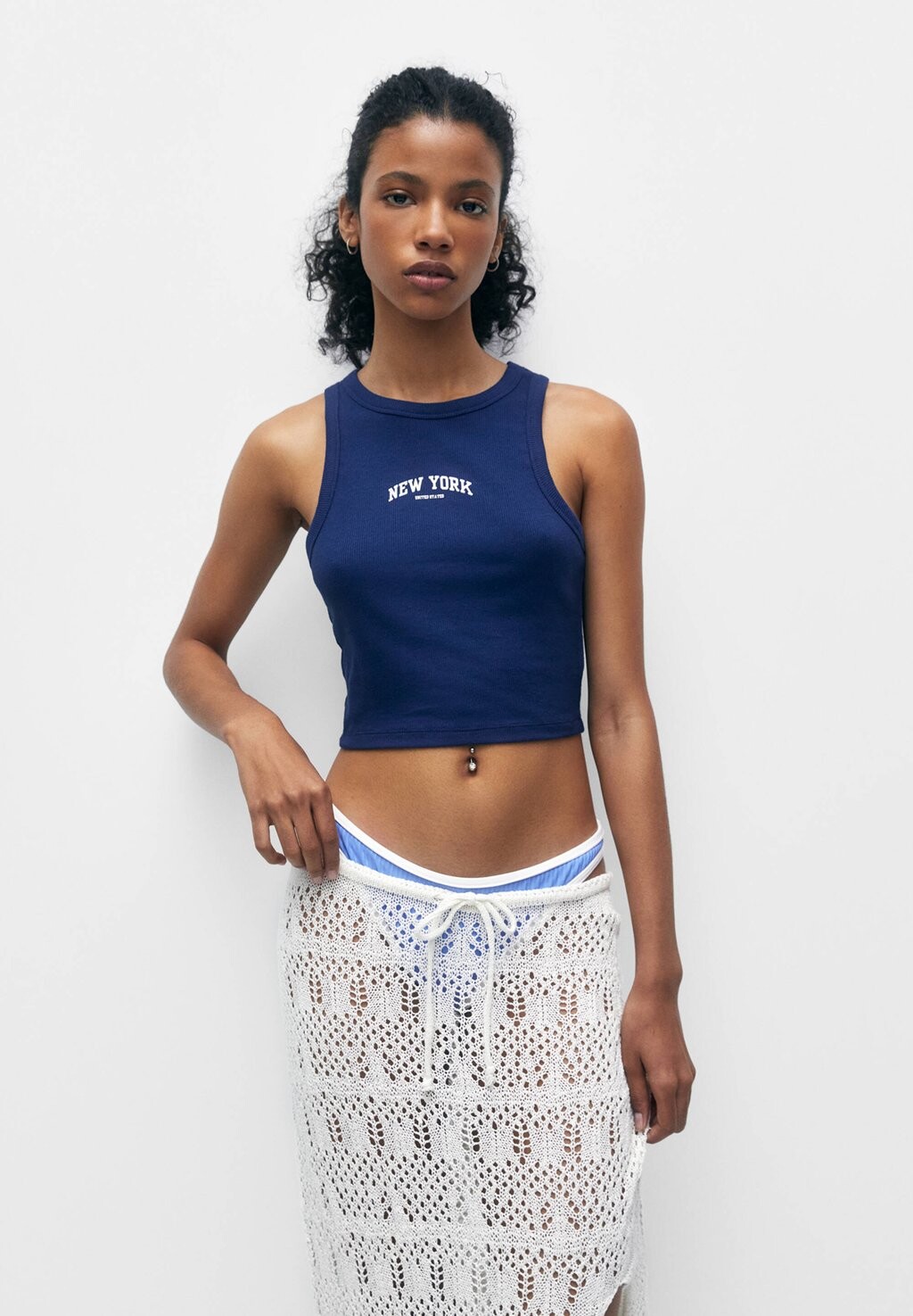 

Топ PULL&BEAR, темно-синий