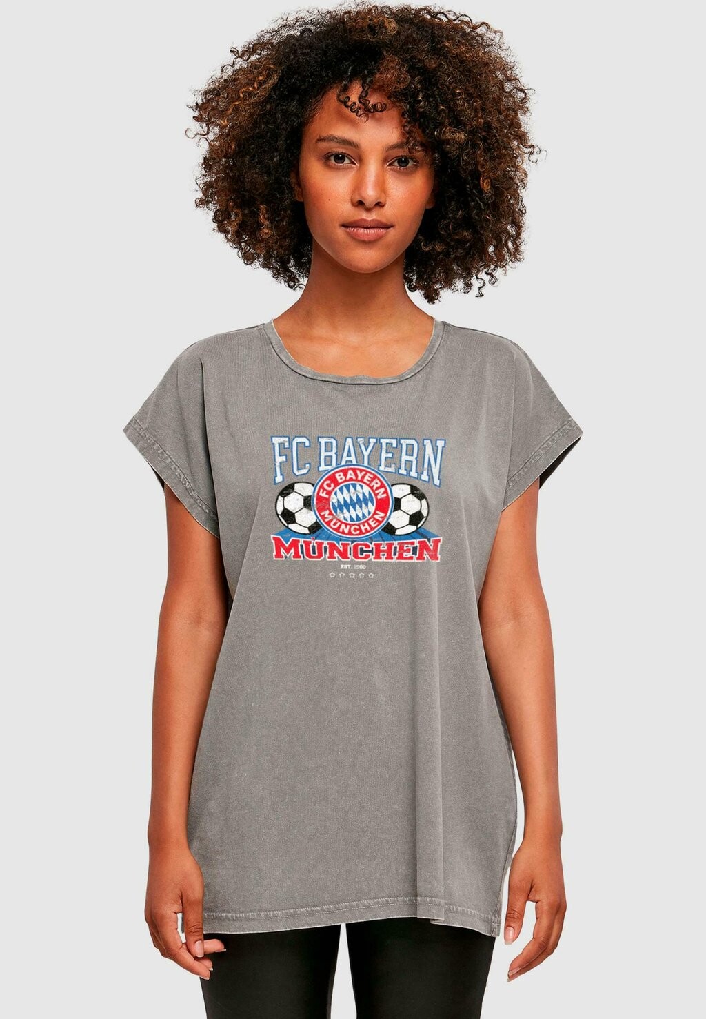 

Футболка с символикой ACID WASHED TEE FC Bayern München, цвет asphalt