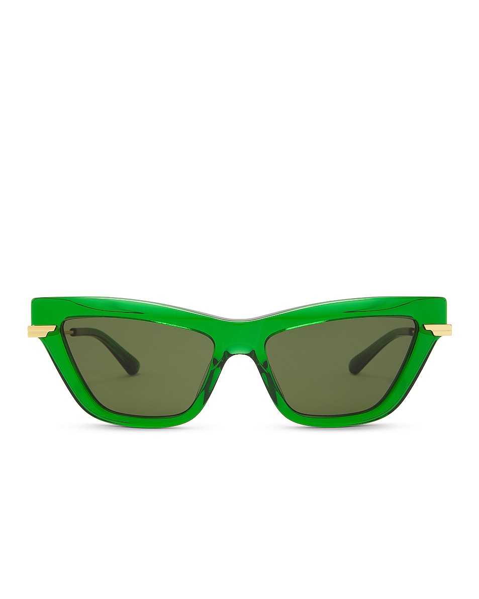 Солнцезащитные очки Bottega Veneta Cat Eye, цвет Transparent Btv Green