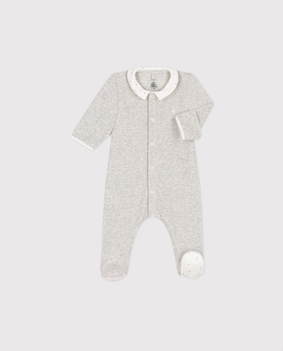 Детская бархатная пижама Petit Bateau, серый