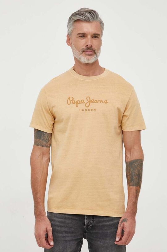 

Хлопковая футболка Jayden Pepe Jeans, бежевый