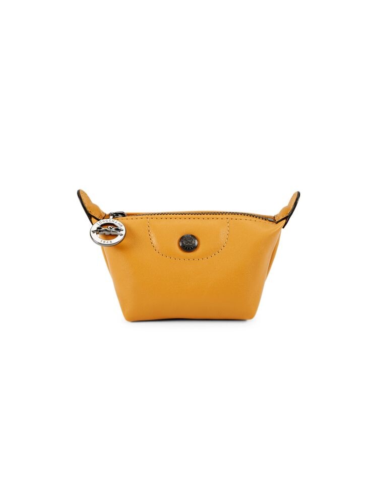 

Маленькая кожаная сумка с металлическим логотипом Longchamp, цвет Honey