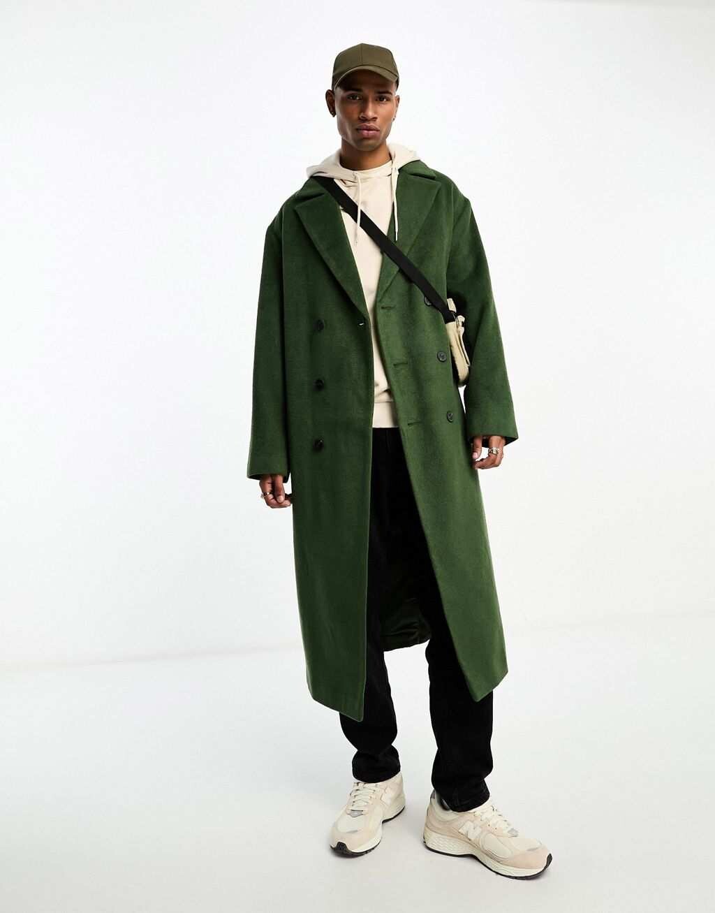 

Зеленое пальто оверсайз из смесовой шерсти ASOS DESIGN, Зеленый