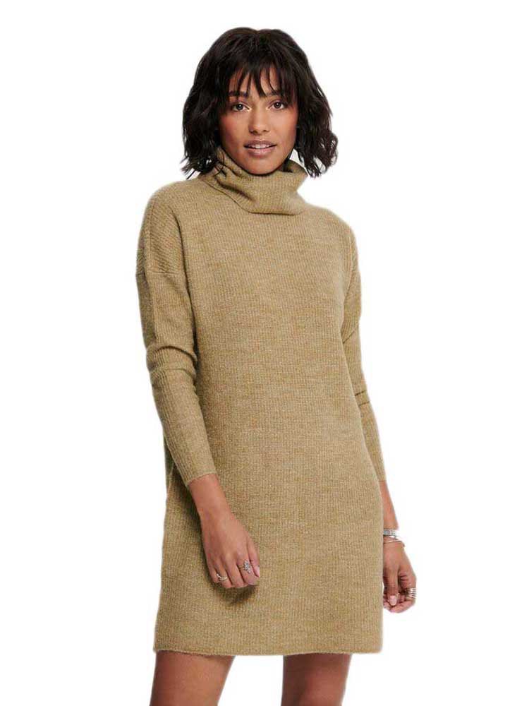 Короткое платье Only Jana Cowl Neck Wool Knit, коричневый