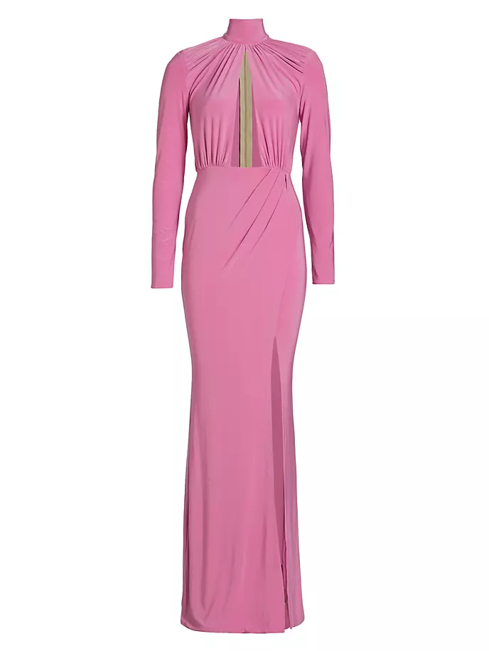 цена Драпированное трикотажное платье Pisces с вырезами Michael Costello Collection, светло-розовый