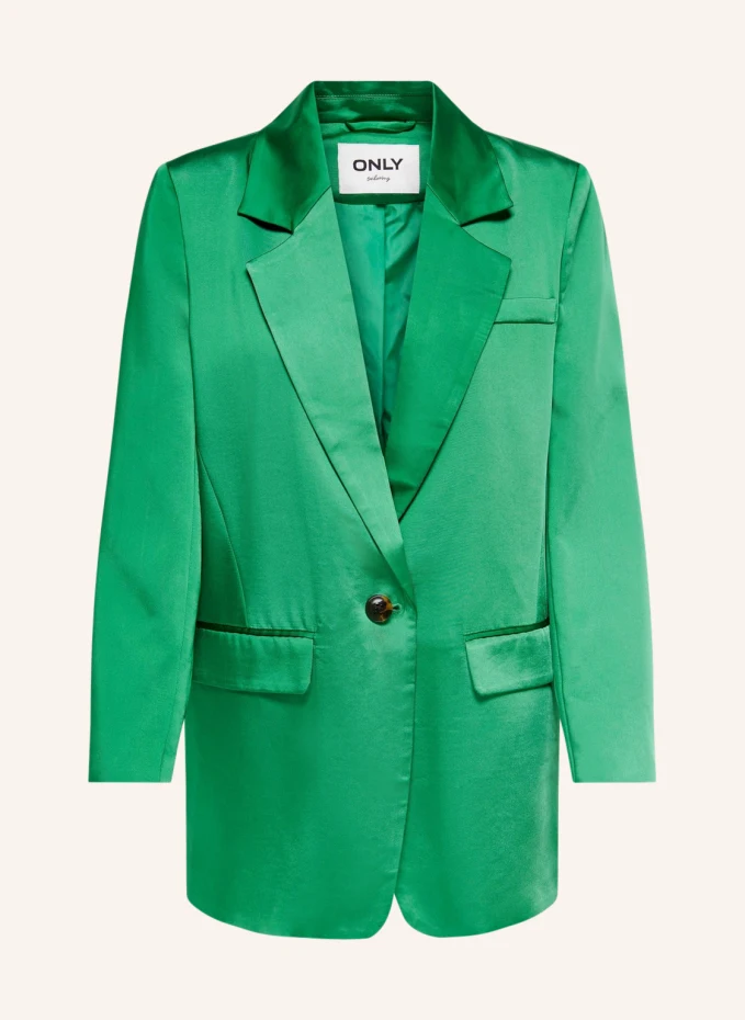 Атласный пиджак Only, зеленый