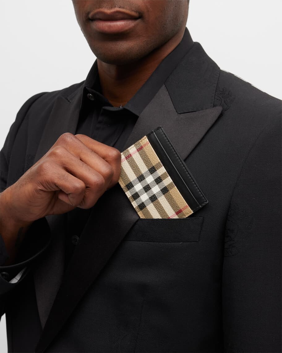 

Мужской кожаный визитница в винтажную клетку Burberry