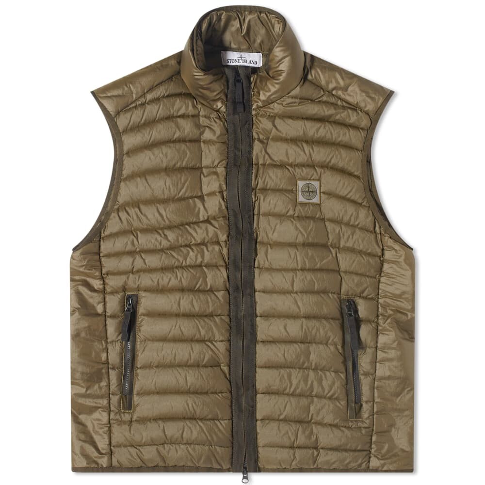 

Легкий пуховый жилет Stone Island, оливковый