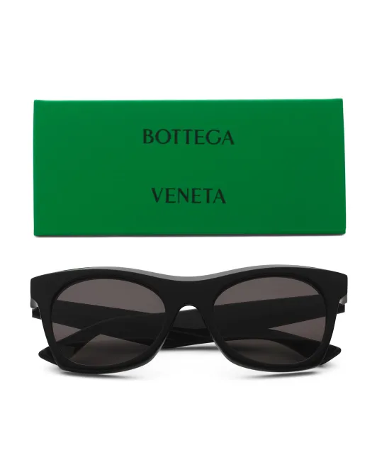 

Солнцезащитные очки 54 мм Bottega Veneta, черный/серый