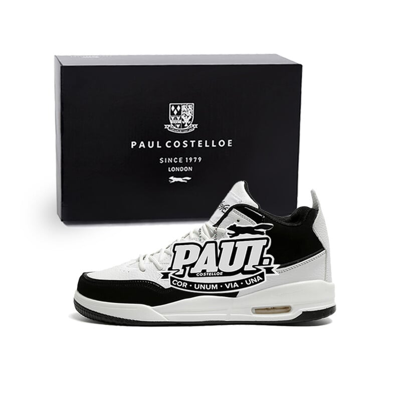 

Кроссовки PAUL COSTELLOE Vintage Basketball Shoes Men High-top White, черный