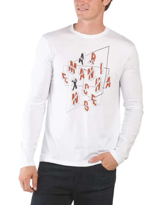 

Футболка с длинным рукавом и логотипом Armani Exchange, белый