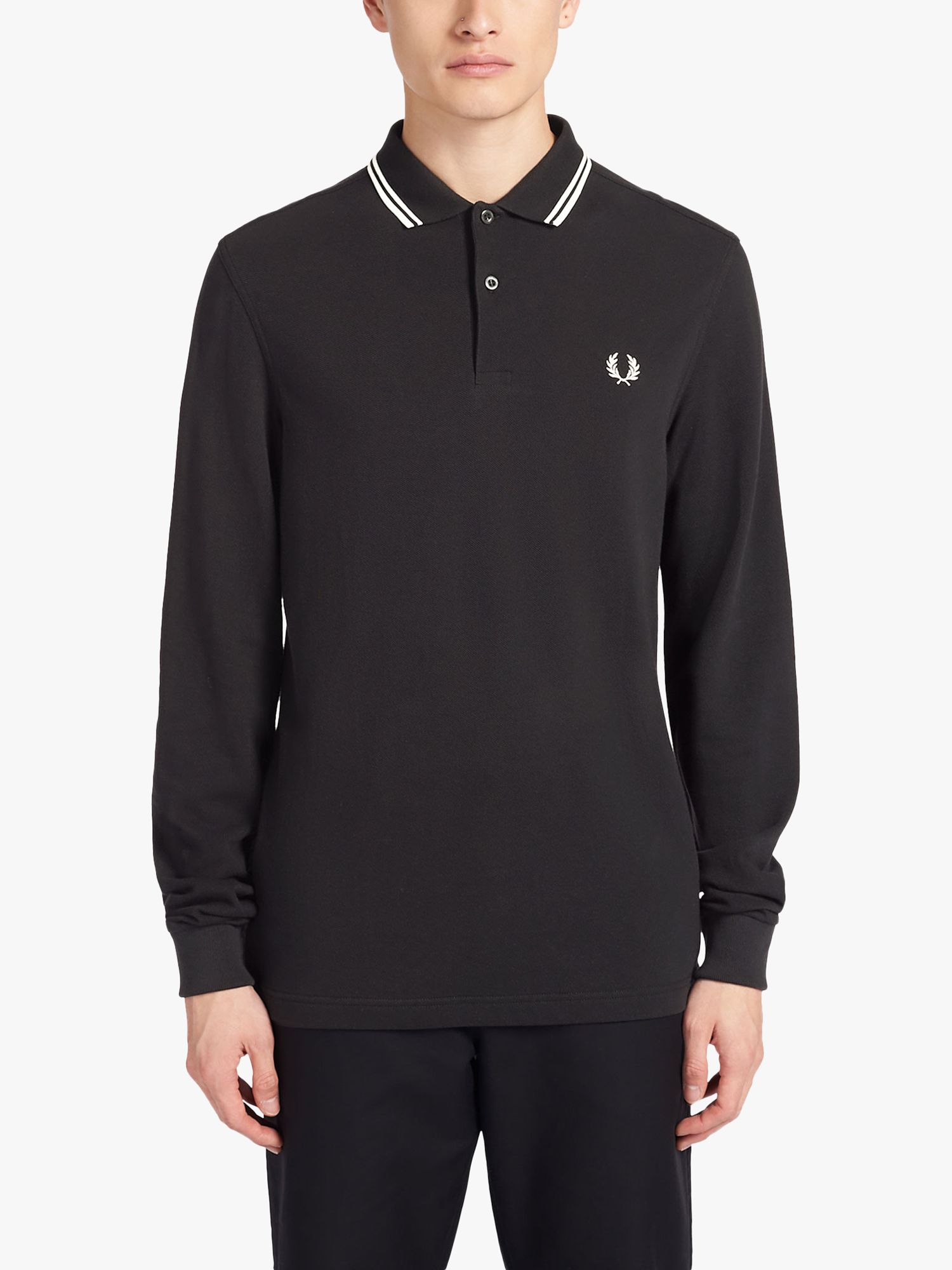 Рубашка-поло с длинными рукавами Fred Perry, черная теннисная рубашка поло с длинными рукавами fred perry экрю