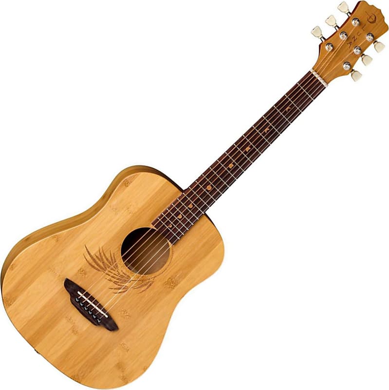 Акустическая гитара Luna Safari Bamboo 3/4 Scale Travel Acoustic Guitar, Satin Natural w/ Gig Bag