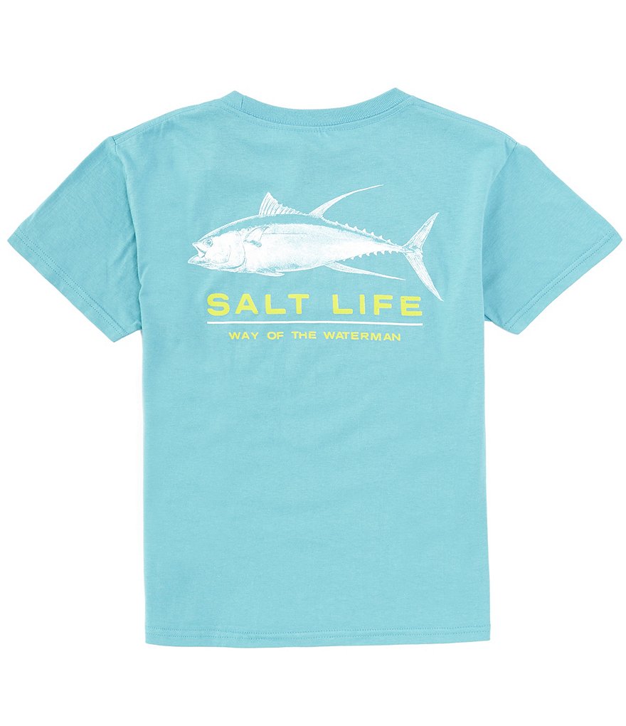 Футболка Deep Ventures с короткими рукавами Salt Life для мальчиков 8–20 лет, синий