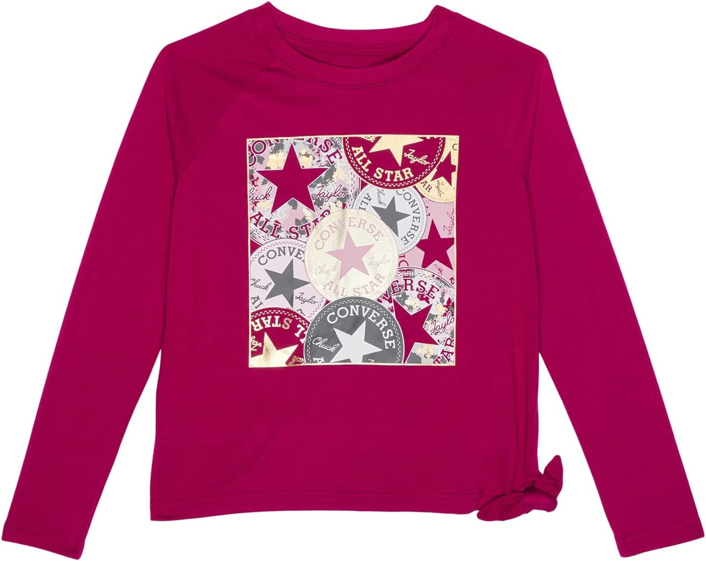 

Футболка Converse Long Sleeve Side Tie Graphic T-Shirt, цвет Dynamic Berry