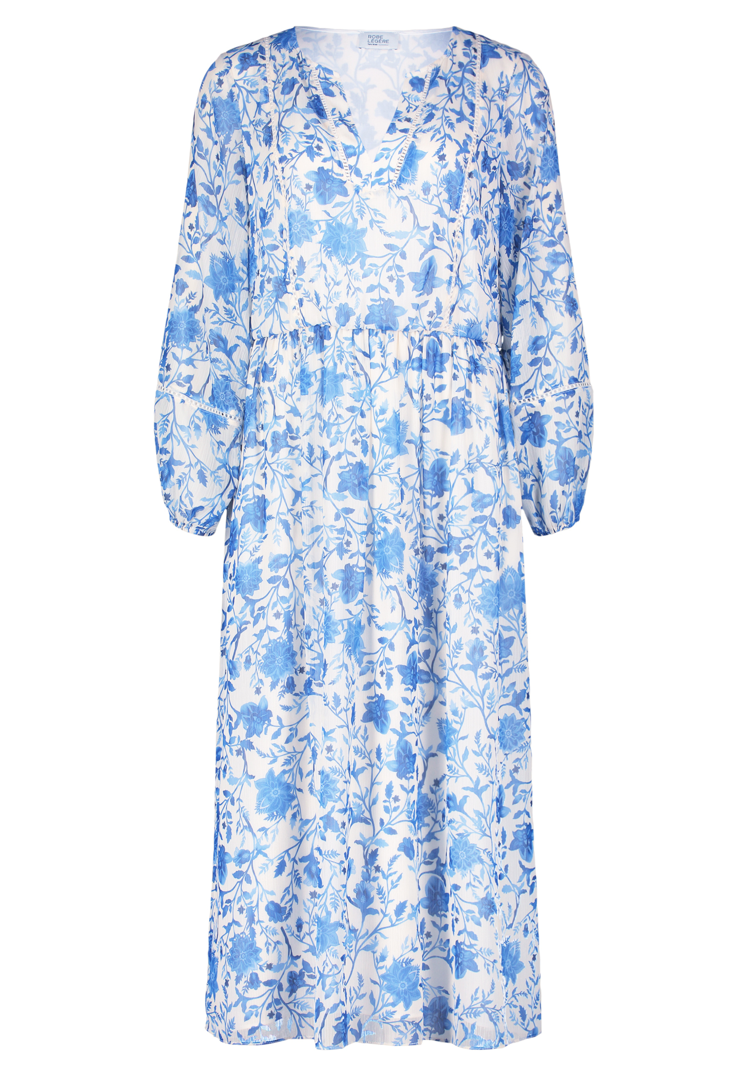 Платье Vera Mont Sommer im Boho Style, цвет Cream/Blue