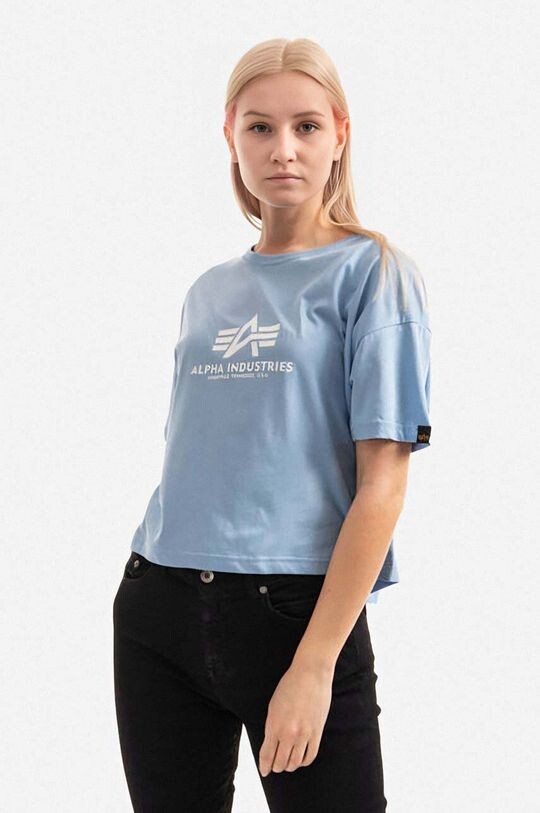 

Хлопковая футболка Basic T COS Wmn Alpha Industries, синий