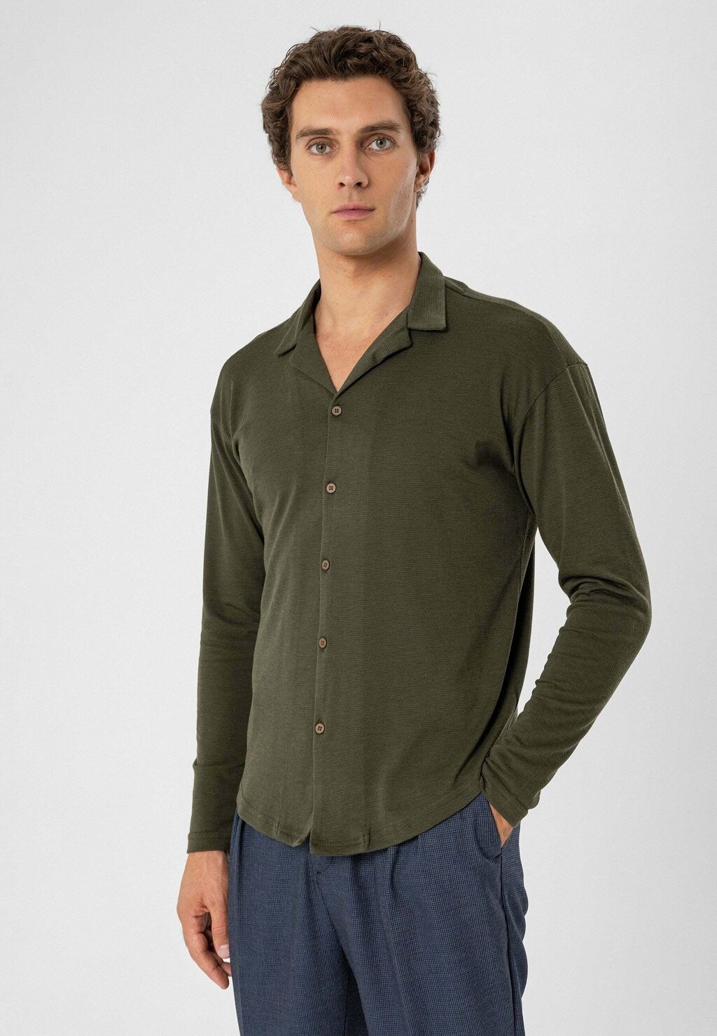 Рубашка LAPEL COLLAR LONG SLEEVE Antioch, цвет khaki